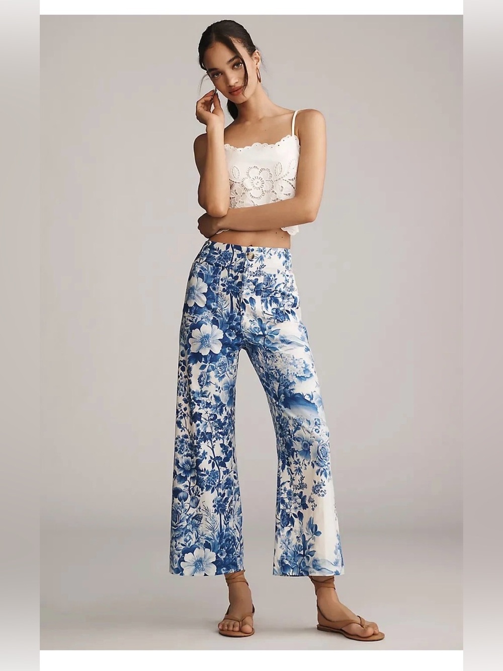 Anthropologie Maeve Colette Crop Etoile Linen Pants 31 $168